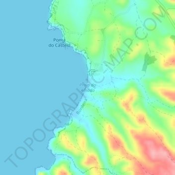 Topografische Karte Praia do Amado, Höhe, Relief