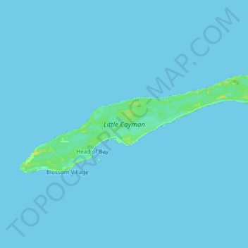 Topografische Karte Little Cayman, Höhe, Relief