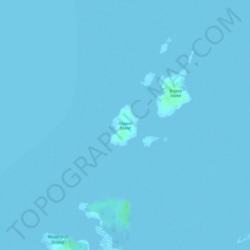 Topografische Karte Silagon Island, Höhe, Relief