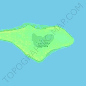 Topografische Karte Starbuck Island, Höhe, Relief