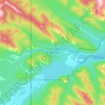 Topografische Karte Rock Lake Provincial Park, Höhe, Relief