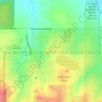Topografische Karte Arapahoe County Fairgrounds and Regional Park, Höhe, Relief