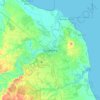 Topografische Karte Bundaberg, Höhe, Relief
