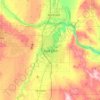 Topografische Karte Red Deer, Reliefkarte, Höhenkarte