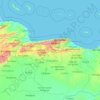 Topografische Karte Aragua, Höhe, Relief