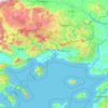 Topografische Karte Region Ostmakedonien und Thrakien, Höhe, Relief