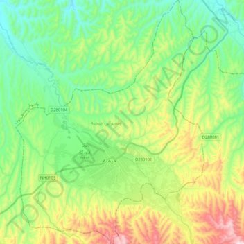 Topografische Karte Maimana, Höhe, Relief