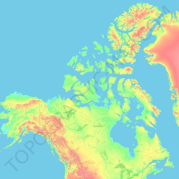 Topografische Karte Kanada Hohe Relief