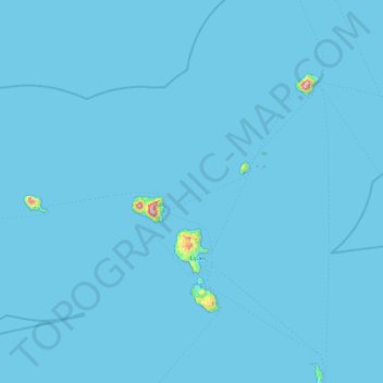 Topografische Karte Äolische Inseln, Höhe, Relief