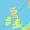 Topografische Karte Vereinigtes Königreich, Höhe, Relief