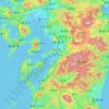 Topografische Karte Region Kyūshū, Höhe, Relief