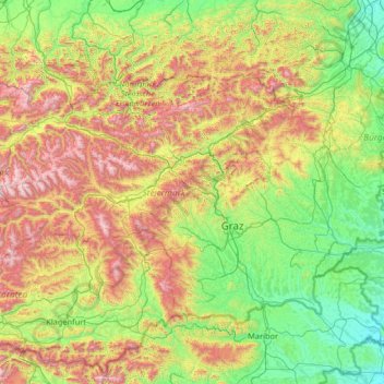 Topografische Karte Steiermark Hohe Relief