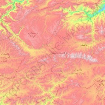 Topografische Karte Bamiyan, Höhe, Relief