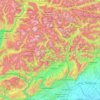 Topografische Karte Dolomiten, Höhe, Relief
