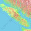 Topografische Karte Île de Vancouver, Höhe, Relief