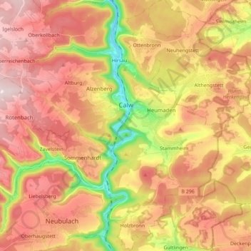 Landkarte Kreis Calw