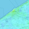 Topografische Karte Ostende, Reliefkarte, Höhenkarte