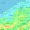 Topografische Karte Westflandern, Reliefkarte, Höhenkarte