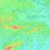 Topografische Karte Gespanschaft Warasdin, Höhe, Relief