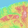 Topografische Karte Parc national de la Gaspésie, Höhe, Relief