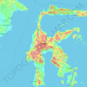 Topografische Karte  Sulawesi H he Relief