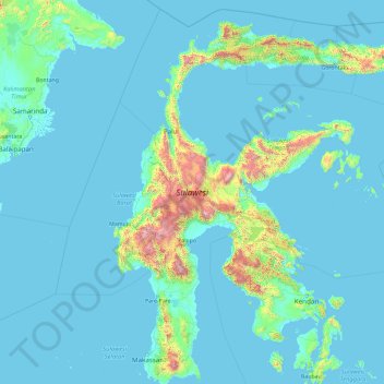 Topografische Karte  Sulawesi H he Relief