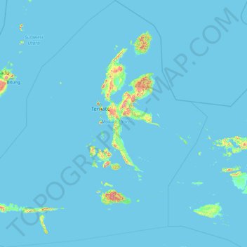 Topografische Karte Nordmolukken  H he Relief