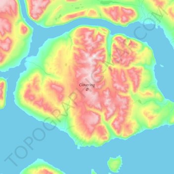 Topografische Karte Clavering Ø, Höhe, Relief