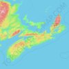 Topografische Karte Nouvelle-Écosse, Höhe, Relief