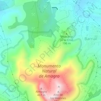 Topografische Karte Barranco del Draguillo, Höhe, Relief